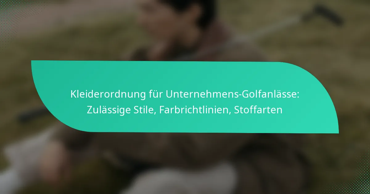 Kleiderordnung für Unternehmens-Golfanlässe: Zulässige Stile, Farbrichtlinien, Stoffarten