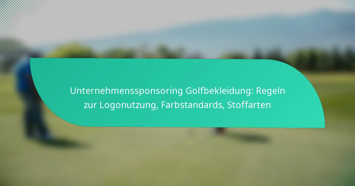 Unternehmenssponsoring Golfbekleidung: Regeln zur Logonutzung, Farbstandards, Stoffarten