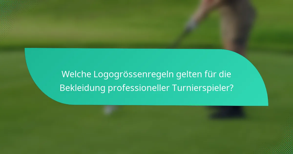 Welche Logogrössenregeln gelten für die Bekleidung professioneller Turnierspieler?