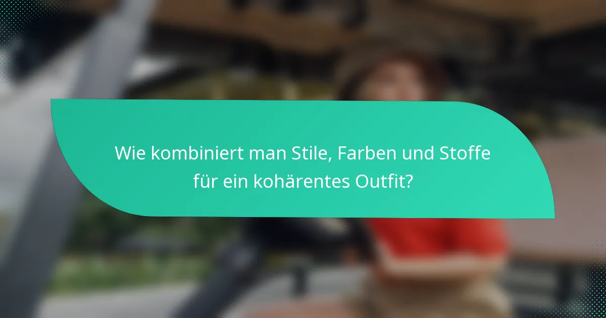 Wie kombiniert man Stile, Farben und Stoffe für ein kohärentes Outfit?