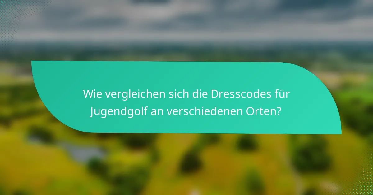 Wie vergleichen sich die Dresscodes für Jugendgolf an verschiedenen Orten?