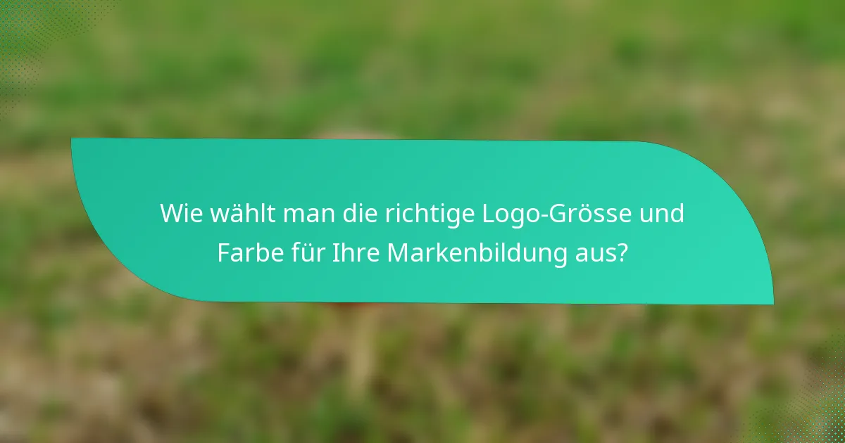 Wie wählt man die richtige Logo-Grösse und Farbe für Ihre Markenbildung aus?