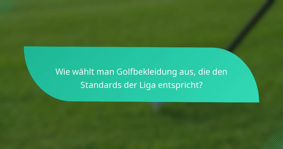 Wie wählt man Golfbekleidung aus, die den Standards der Liga entspricht?